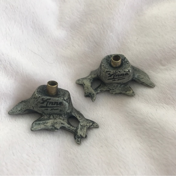 ANNE AT HOME 2 dolphin family cabinet drawer knobs pulls pewter wash - Picture 2 of 7